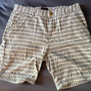 Men's Urban Outfitters Light Blue & White Striped Woven Shorts